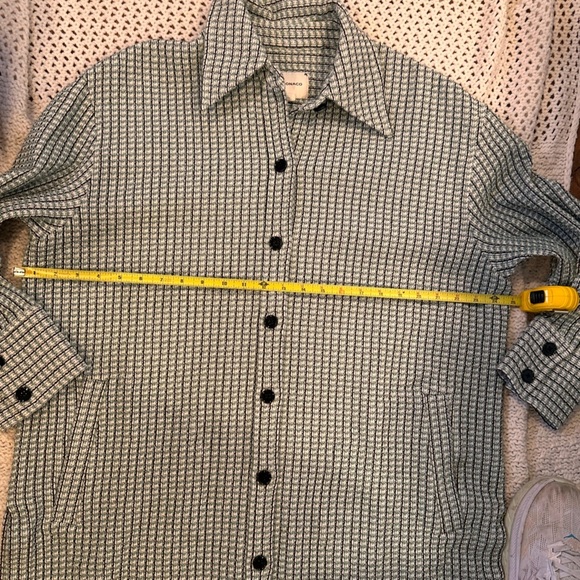 CLUB MONACO WOMENS LARGE Stylish Black and White Checkered Cardigan - Picture 9 of 13